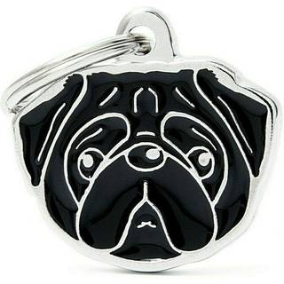 Halssmykke Med Racemotiv - Mops - Sort