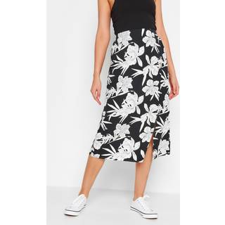 Lts Tall Black Floral Midi Skirt 18 Lts | Tall Women's Midi Skirts