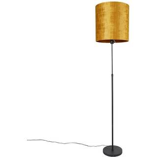 Gulvlampe sort med guld skærm 40 cm justerbar - Parte