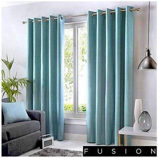 Fusion Fusion Blue Sorbonne Pair of Eyelet Room Darkening Curtains