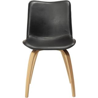 Dan-Form Glee spisebordsstol ( Vintage black kunstlæder, Fineret egetræ)
