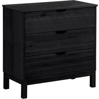 Kommode med 3 skuffer i Pine Black