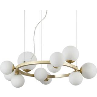Ideal Lux Perlage pendel messing/hvid 11flg Ø 73 cm