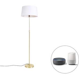 Smart gulvlampe guld med linnedskærm hvid 45 cm inkl. Wifi A60 - Parte