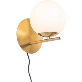 Art Deco væglampe guld og opalglas - Flore