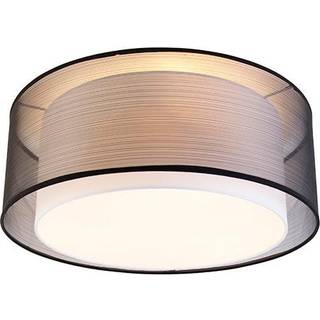 Moderne loftslampe sort med hvid 50 cm 3-lys - Drum Duo