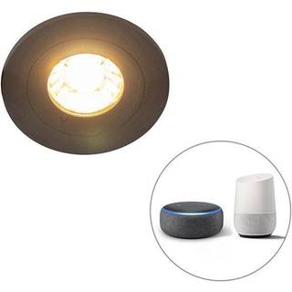 Moderne Smart Nedfældet Spotlight Sort Rund inkl. WiFi GU10 IP54 - Xena