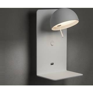 Bover Beddy A/02 LED-væglampe, hvid med USB-port