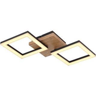 Kerry LED-loftlampe, længde 46 cm, sort/mørkebrun