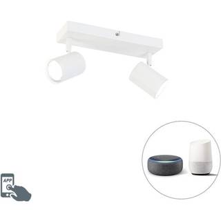 Smart loftslampe hvid rektangulær inkl. 2 Wifi GU10 - Jeana