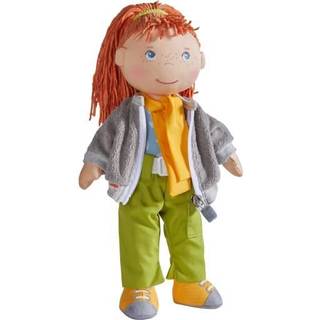 Haba Soley 12 """" Bl?d dukke med r?dt h?r Broderet ansigt Aftagelige bukser og jakke - Maskinvaskbar i alderen 18 m?neder +