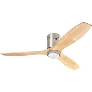 Stem LED loftventilator, lyst træ, DC støjsvag, Ø 137 cm CCT