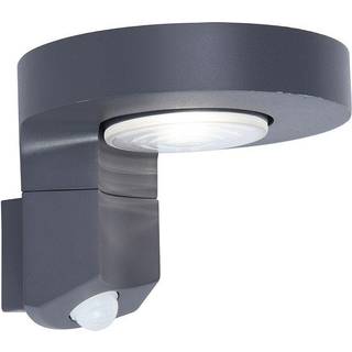 LUTEC DISO udendørs LED væglampe med solceller og sensor, H12,5 cm, IP44, mørk grå