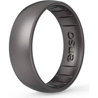 ENSO Rings Classic Elements Silikonring infunderade med ädelt element - Bröllopsengagemangsband - 6,6 mm bred 1,75 mm tjock (Platinum 7)
