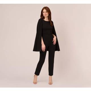 Adrianna Papell Adrianna Papell Knit Crepe Cape Jumpsuit