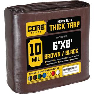 Kerne tarps Heavy Duty 10 MIL TARP DÆKNING Vandtæt UV -resistent rip og tåre bevis Poly Tarpaulin med forstærkede kanter til tagcamping Patio Poo