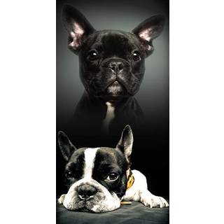Håndklæde med hunde - 70x140 cm - Badehåndklæde - 100% Bomuld