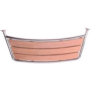 Badebro, teak &amp; syrefast rustfrit stål, 100 x 38 cm