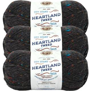 Lion Brand Yarn Heartland Yarn til h?kling af strikning og v?vning af flerfarvet garn 3-pakke sort canyon tweed