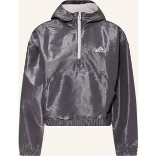 Dance Loose Fit Woven Half-Zip Hooded træningstop - Grey Six / Grey Two / Silver Metallic - 164