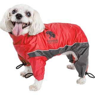 TouchDog 'Quantum-is' Full Body Bodied Justerbar og 3M Reflekterende Pet Dog Coat Jacket m/ Blackshark Technology Lille r?d kul gr?