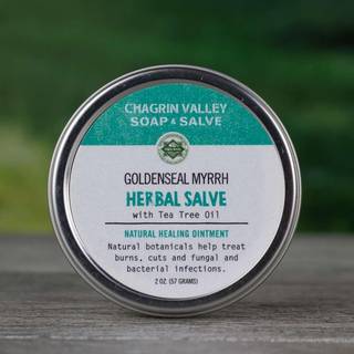 Goldenseal & Myrrh Tea Tree herbal økologisk salve: sår svamp bumser hudirritation Stor - 57 g.