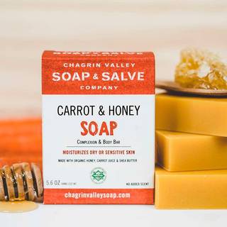 Carrot & Honey Complexion økologisk sæbe: uden duft, irriteret hud, baby/følsom hud Stor 160 g.