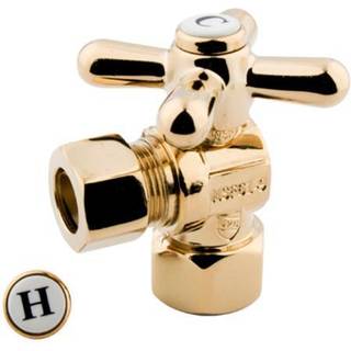 Kingston Brass CC44402X 1/2 """" IPS 1/2 """" O.D. Komprimeringsvinkelafbrydelsesventil poleret messing