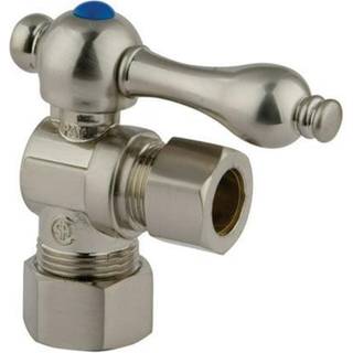 Kingston Brass CC54408 5/8 """" O.D. Komprimering 1/2 """" O.D. Komprimeringsvinkelafbrydelsesventil b?rstet nikkel