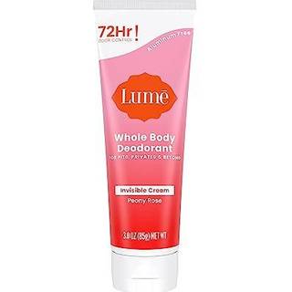 Lume Whole Body Deodorant - Invisible Cream Tube - 72 Hour Odor Control - Aluminium Gratis bagepulver Gratis hud sikker - 3.0 ounce (Peony Rose)