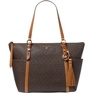MK Sullivan Large Logo Top-Zip Tote Bag - Brown - Michael Kors - ONE SIZE