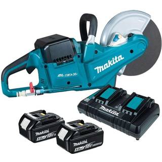 Batteridrevet rundsav Makita DCE090T2X1; 2x18 V; 2x5,0 Ah batt.