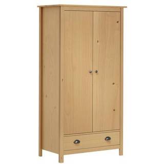 klædeskab med 2 låger Hill 89x50x170 cm massivt fyrretræ hvid