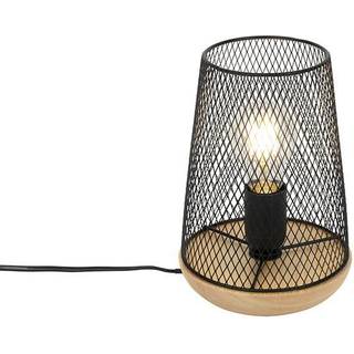 Design bordlampe sort med træ - Bosk