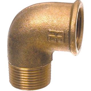 Rørvinkel Guidi 90° Elbow Male/Female, messing, vinklet 90°, 1 1/2" G (BSP) (indvendig) til 1 1/2" G (BSP) (udvendig)