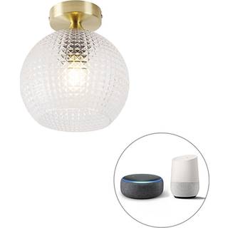 Smart Art Deco loftslampe messing inkl. Wifi A60 - Sphere