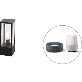 Smart udendørs stående lampe sort 40 cm inkl. Wifi ST64 - Charlois