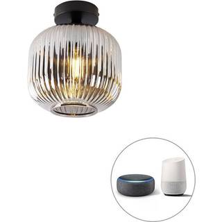 Smart loftslampe sort med røgglas inkl. Wifi A60 - Karel