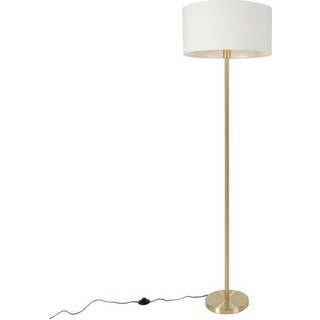 Gulvlampe messing med hvid skærm 50 cm - Simplo