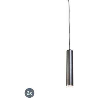 Sæt med 2 design hængende lamper sort - Tuba small