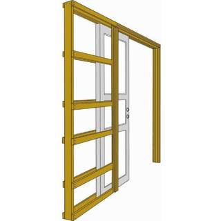 Swedoor skydevægselement hvid M8 t/725x2040 dør u/glas 96mm modul 1 lag gips pr. side
