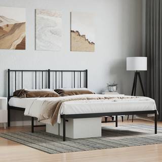 sengeramme med sengegavl 160x200 cm metal sort