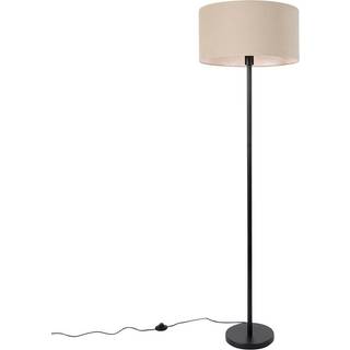 Gulvlampe sort med skærm lysbrun 50 cm - Simplo