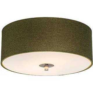 Rustik loftslampe grøn 30 cm - Drum Jute