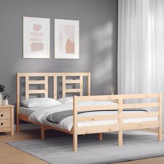 sengeramme med sengegavl 120x200 cm massivt træ hvid