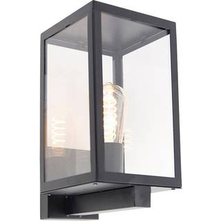 Moderne udendørs væglampe sort med glas 30 cm - Rotterdam