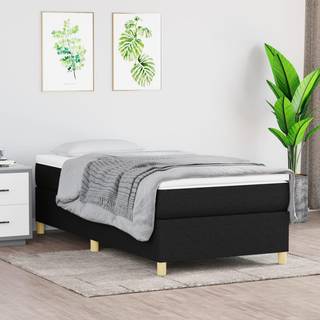 kontinentalseng med madras 90x190 cm stof sort