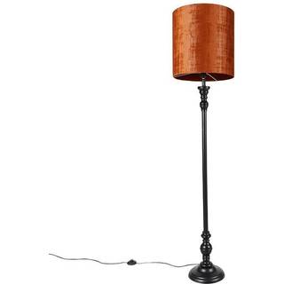Klassisk gulvlampe sort med rød skærm 40 cm - Classico