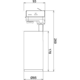 LED-skinnespot Lucea 3-kreds 15W sort