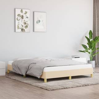 sengeramme uden madras 140x190 cm stof cremefarvet